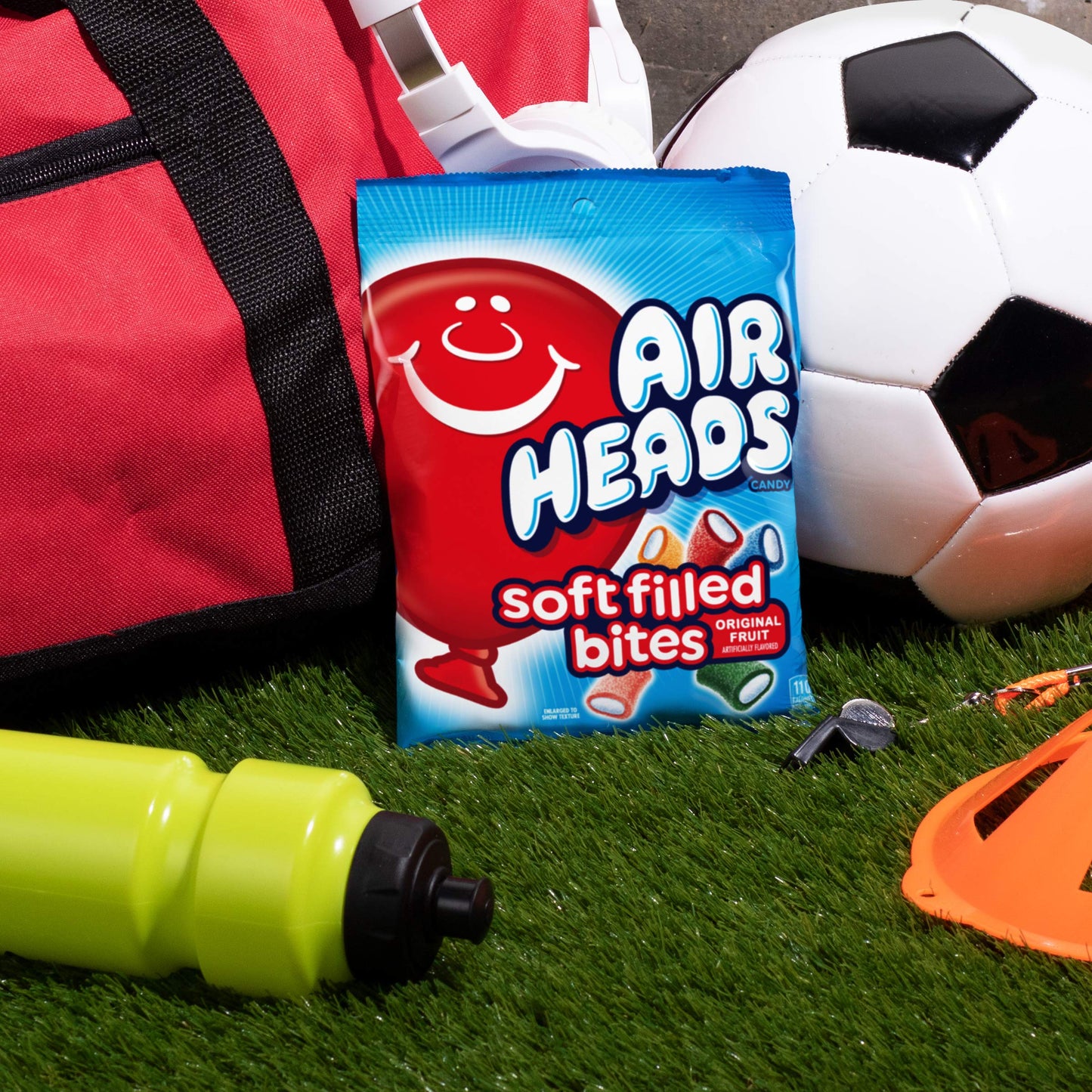 Airheads Soft Filled Bites Candy, Assorted Fruit Flavors, 9 oz Bag, Bulk Box of 12 Bags