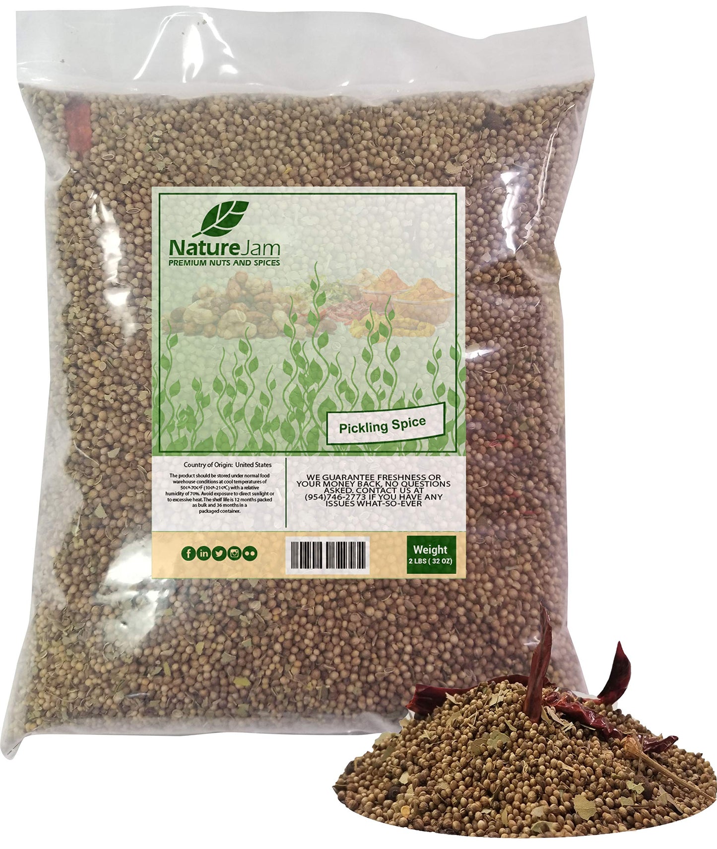 Pickling Spice 2 Pounds Bulk Bag-Heat Sealed For Freshness