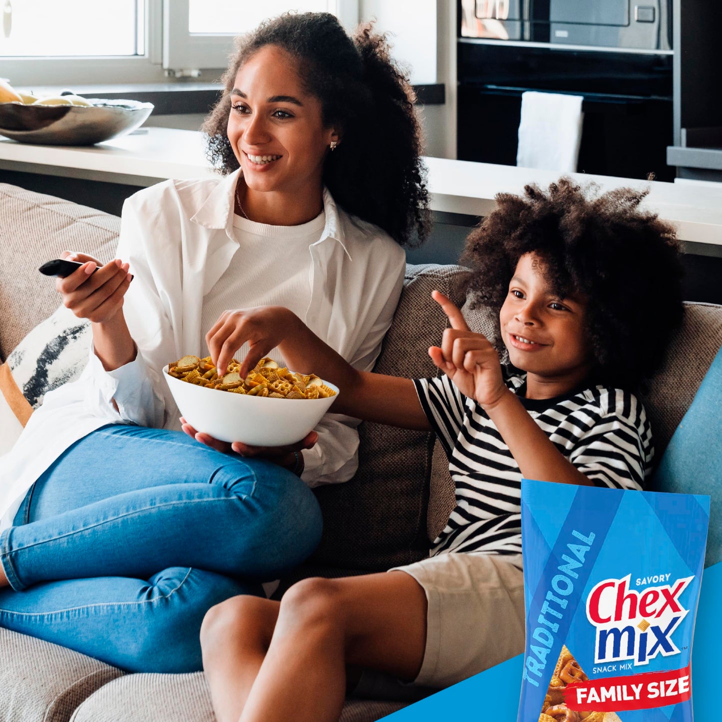 Chex Mix Traditional Savory Snack Mix, Family Size, 13.5 Oz