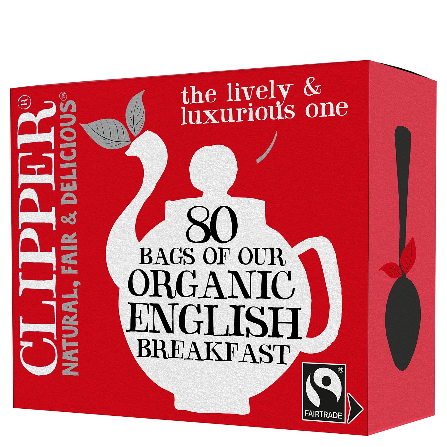 Clipper Tea, English Breakfast Assam Blend, Fairtrade, Organic, Plant-Based, Caffeinated British Tea, 1 Pack, 80 Unbleached Tea Bags