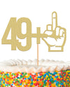 Myamped 49+1 Cake Topper - Glitter Black 50Th Birthday Cake Decorations, Perfect For Fifty Birthday Party, 50Th Anniversary Or 50 Fabulous (Gold-49+1)