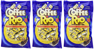 Coffee Rio Coffee Candy Pack Of 3 Coffee Caramels 5.5 Ounces Made With Real Coffee And Cream, Kosher Candy (Original Coffee)