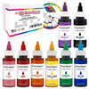 U.S. Cake Supply Large 2-ounce Bottles of each Liquid Candy Food Color 8 Bottle Kit with Mixing Wheel for Chocolate and Candy Co
