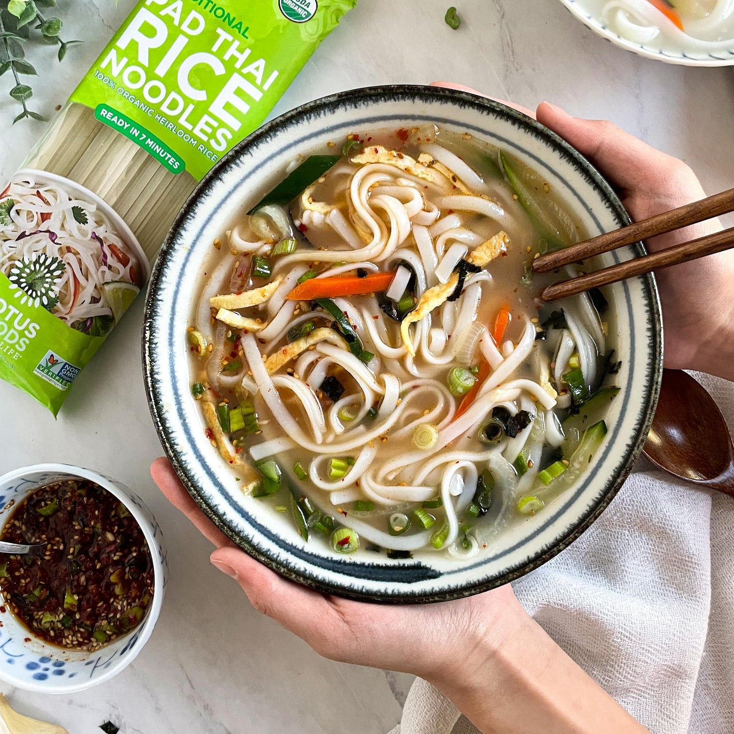 Lotus Foods Traditional Pad Thai Rice Noodles - Pad Thai Noodles, Asian Noodles, Gluten Free Noodles, Rice Noodles, Whole Grain, Non Gmo, Usda Organic - 8 Oz (Pack Of 8)