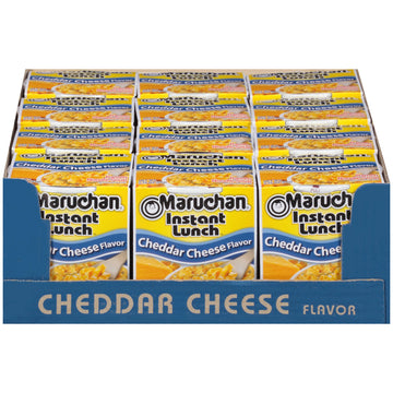 Maruchan Instant Lunch Cheddar Cheese Ramen Noodle Soup, 2.25 oz, Microwaveable Meal, 12 Count Pack