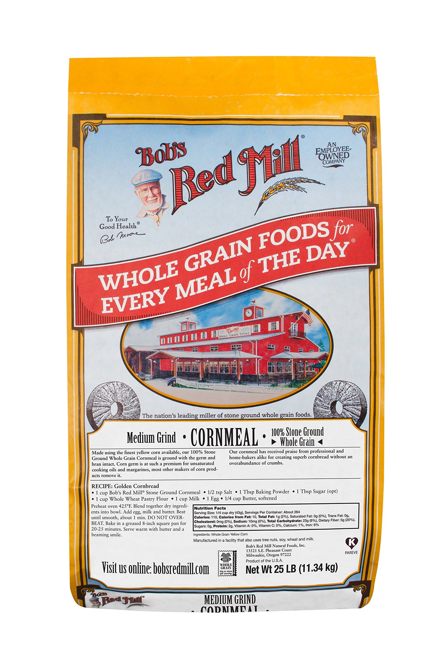 Bob's Red Mill Medium Grind Cornmeal, 25 Pound