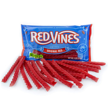 Red Vines Licorice Twists, Original Red Flavor, 4Oz Bag (12 Pack), Soft & Chewy Candy