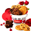 Davids Cookies Gluten Free Assorted Cookies and Brownies Bucket Sampler - Comes in a Love-Themed Decorated Bucket 1.3Lbs - Fresh