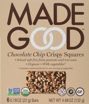 Made Good Crispy Squares, Chocolate Chip, 4.68 Ounce