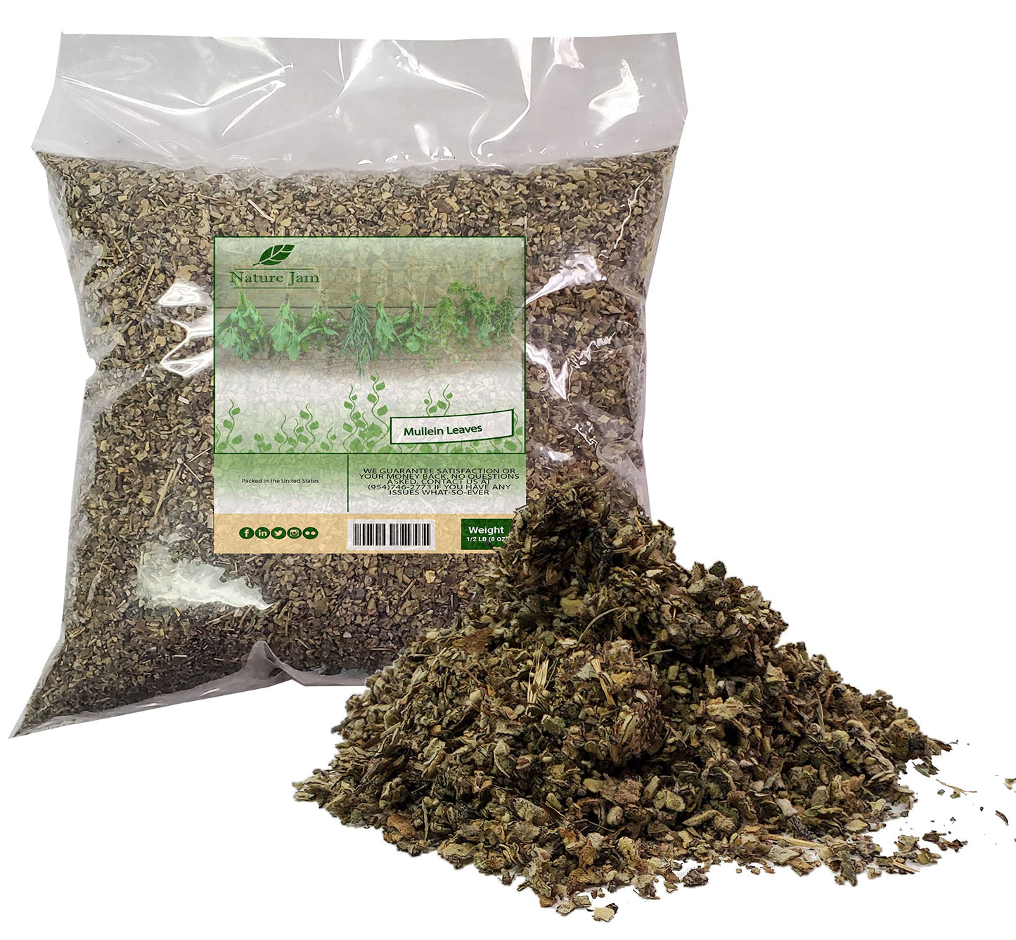 Mullein Leaf Cut & Sifted 1/2 Pound Bulk Bag-Velvet Dock Or Velvet Plant Aka Candlestick-8 Oz