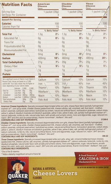 Quaker Instant Grits Cheese Lovers, Variety Pack, 12 Packets