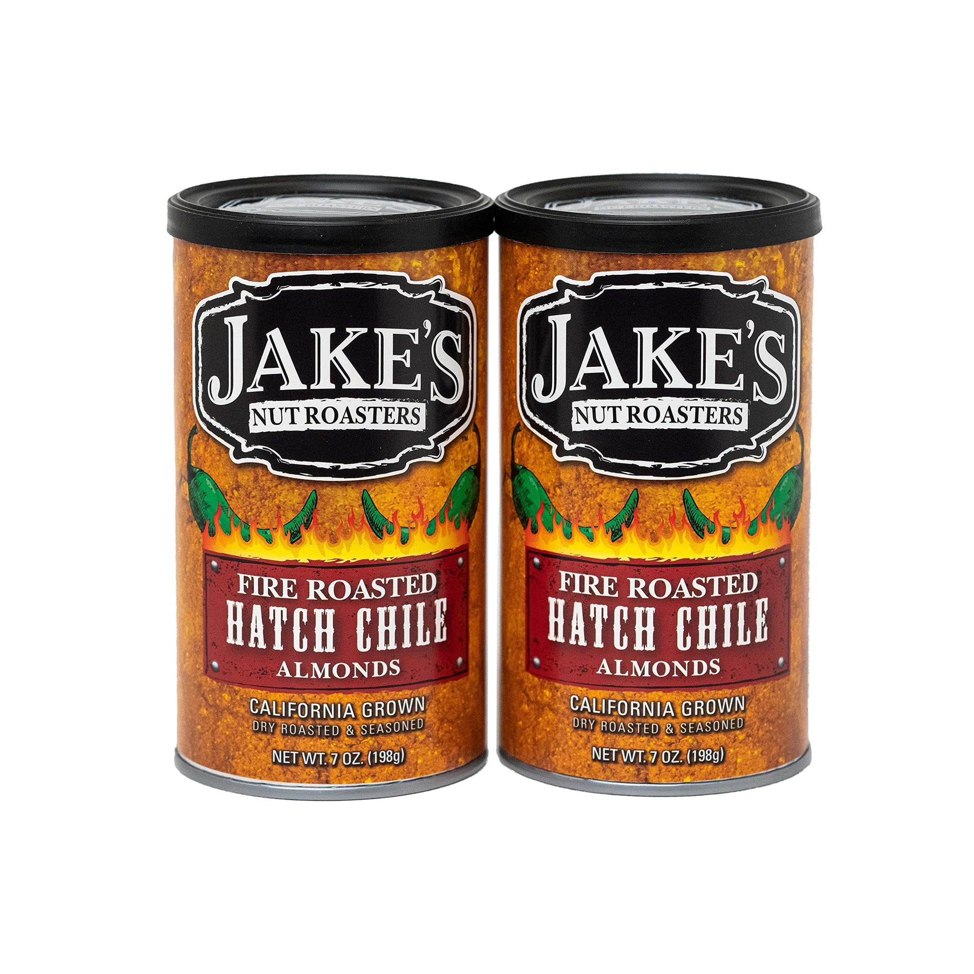 Jake'S Nut Roasters - Fire Roasted Hatch Chile Almonds (2 Pack) Whole Dry Roasted Seasoned Almonds - High-Protein Snack With A S