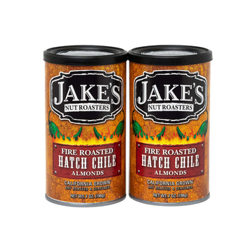 Jake'S Nut Roasters - Fire Roasted Hatch Chile Almonds (2 Pack) Whole Dry Roasted Seasoned Almonds - High-Protein Snack With A S