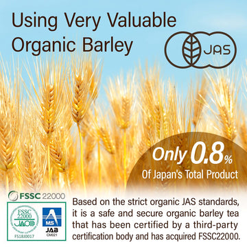 YAMASAN Organic Barley Tea Bags, Caffeine Free & Vegan, 30 Count, 100% Natural Mugicha