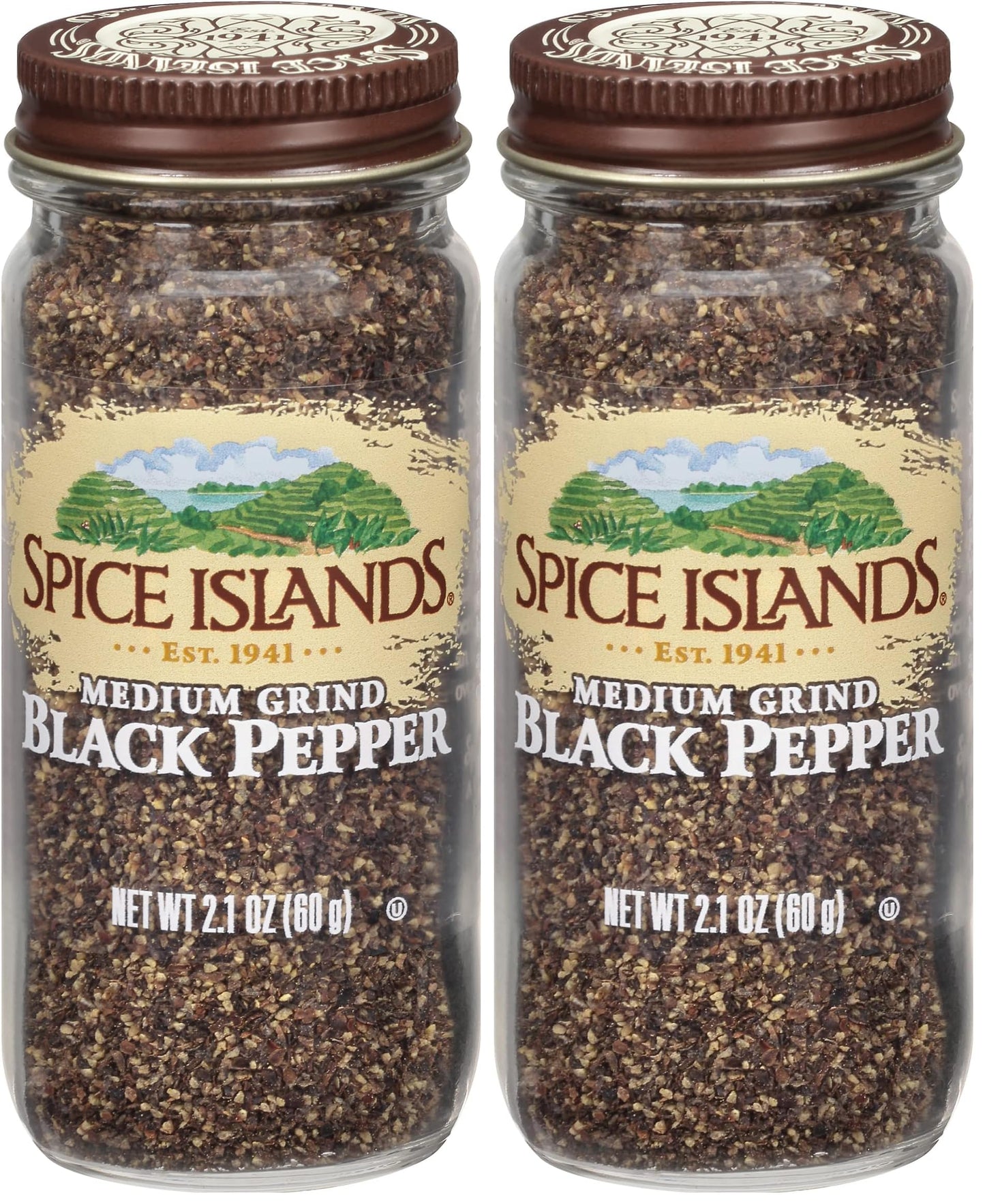 Spice Islands Medium Grind Black Pepper, 2.1 Ounce (Pack of 2)