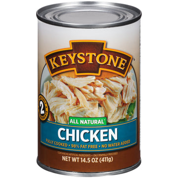 Keystone Meats All Natural Heat and Serve Canned Chicken 14.5 Oz Fully Cooked Canned Meat Shelf Stable Emergency Survival Canned