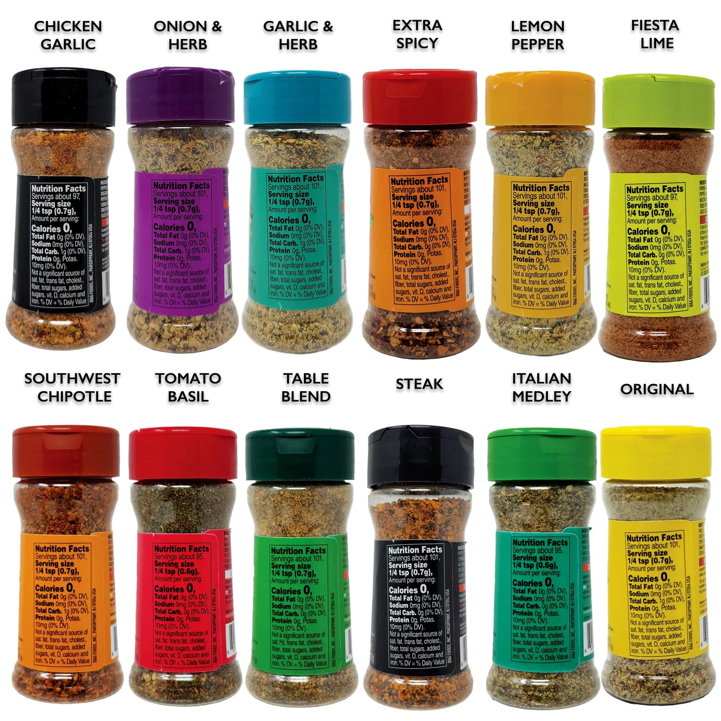 Seasoning Salt Free Variety 12 Pack Care Package Gift Basket By Rebel Smuggling Galactic Emporium. 1 Bottle Each Of 12 Different Flavors.