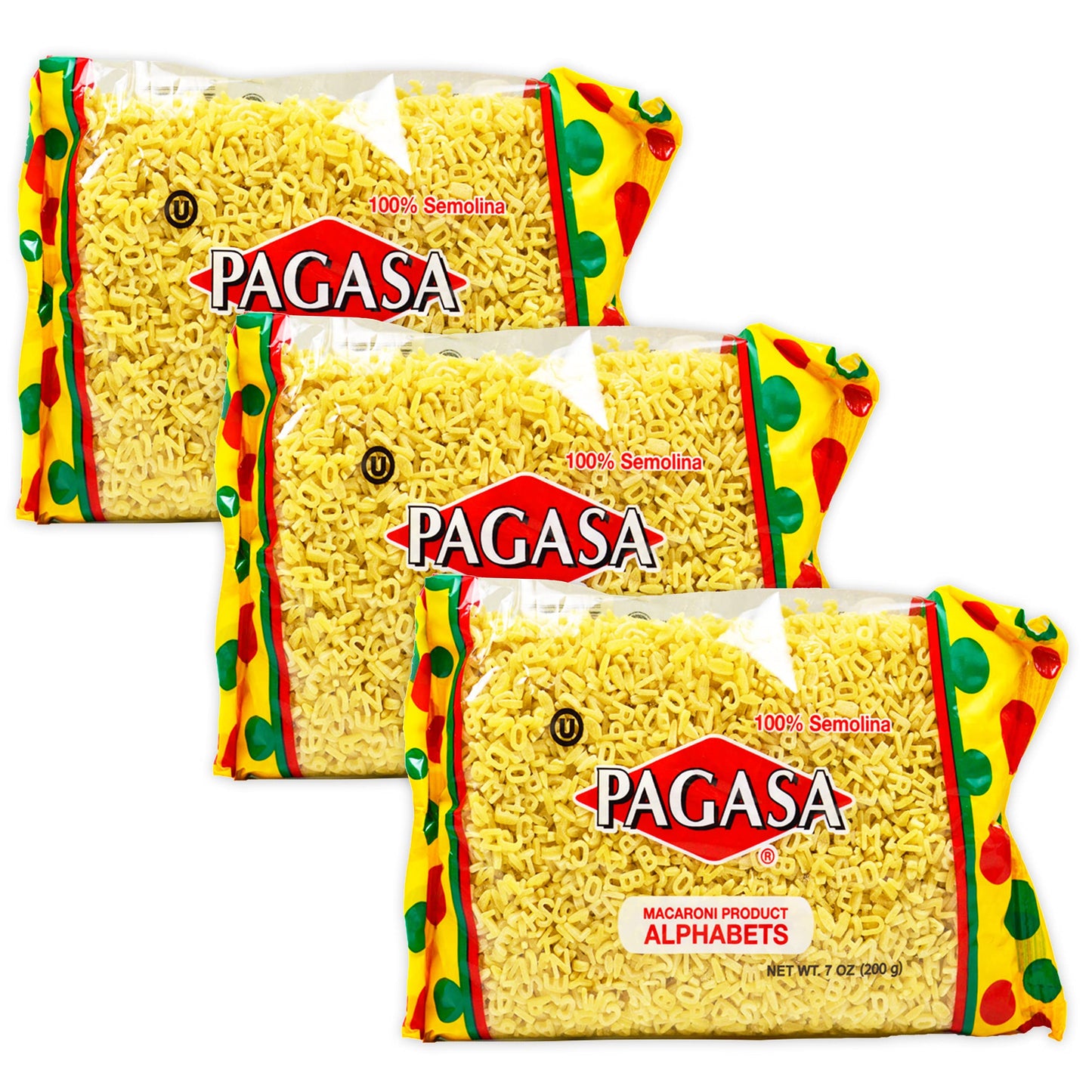 Pagasa Pasta Alphabet Pasta Letters 3-Pack - Pagasa Alphabet Pasta For Kids, Soup | Bulk Pasta Noodles Pack (7oz)
