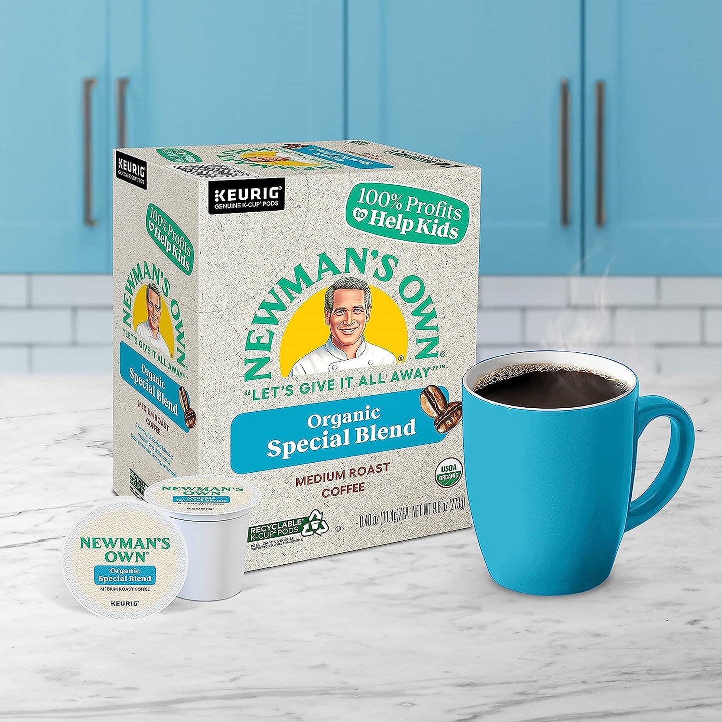 Newmans Own Special Blend Coffee K-Cup Portion Pack, 30 Count, Compatible with Keurig malt-inspired, Packaging May Vary