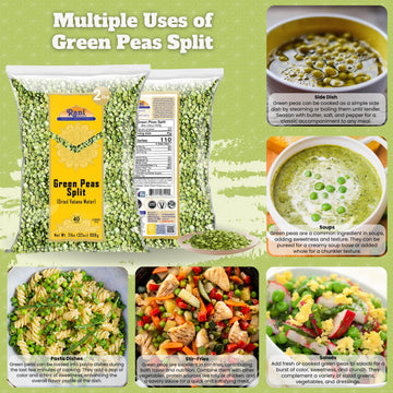 Rani Green Peas Split, Dried (Vatana, Matar) 32Oz (2Lbs) 908G ~ All Natural | Vegan | Gluten Friendly | Kosher | Product Of Usa
