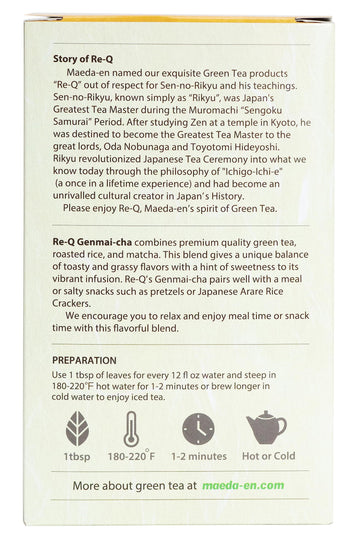 MAEDA-EN Genmai-cha with Matcha Loose Leaf Green Tea, 168g, 3 Pack - Japanese Origin Hot or Iced Drink
