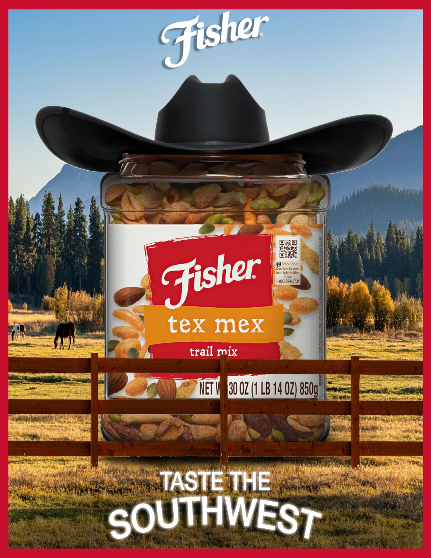 Fisher Snack Tex Mex Bulk Trail Mix, 30 oz (Pack of 1); Hot & Spicy Peanuts, Almonds, Salsa Corn Sticks, Sesame Sticks, Chili Bi