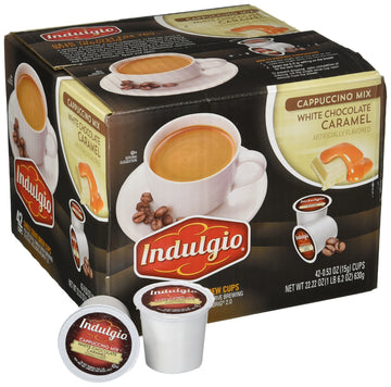 Indulgio White Chocolate Caramel Cappuccino, 48 Count