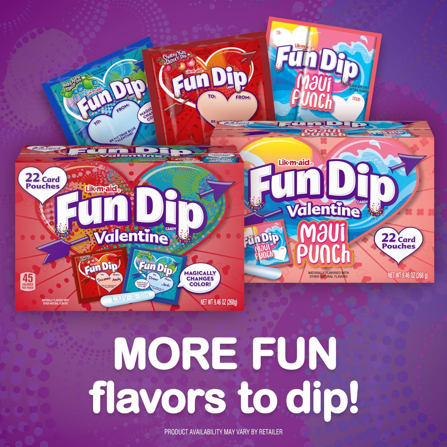 Fun Dip Valentines Day Candy, Friendship Exchange, 22 Count Box