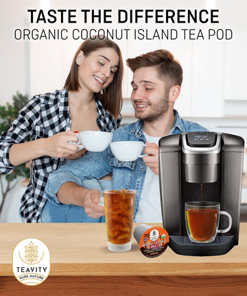 Coconut Rooibos Tea Pods For Keurig - Organic Ginger Tea, Rooibos, Cinnamon, Cardamom, Coconut By Coconut Island Teavity (12 Tea
