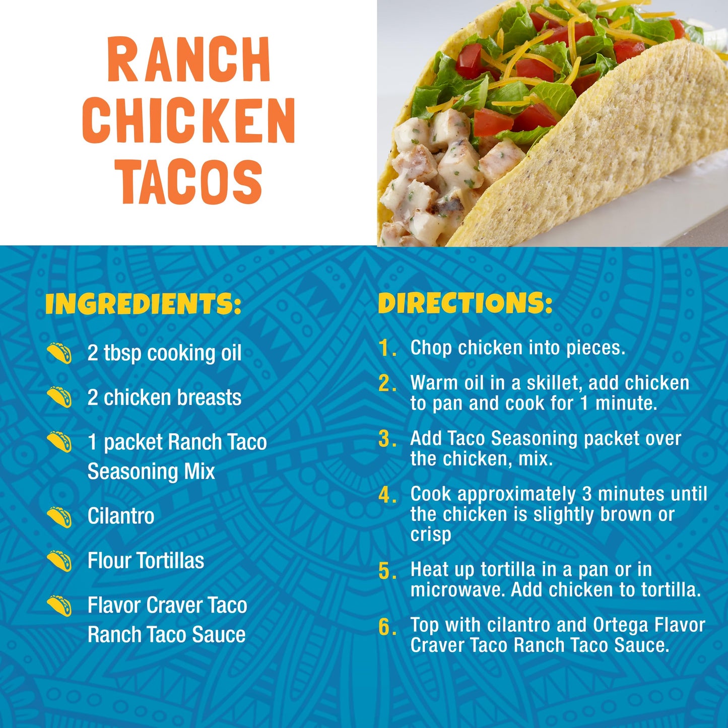 Ortega Flavor Craver Taco Sauce, Taco Ranch, 8 Ounce (Pack Of 12)