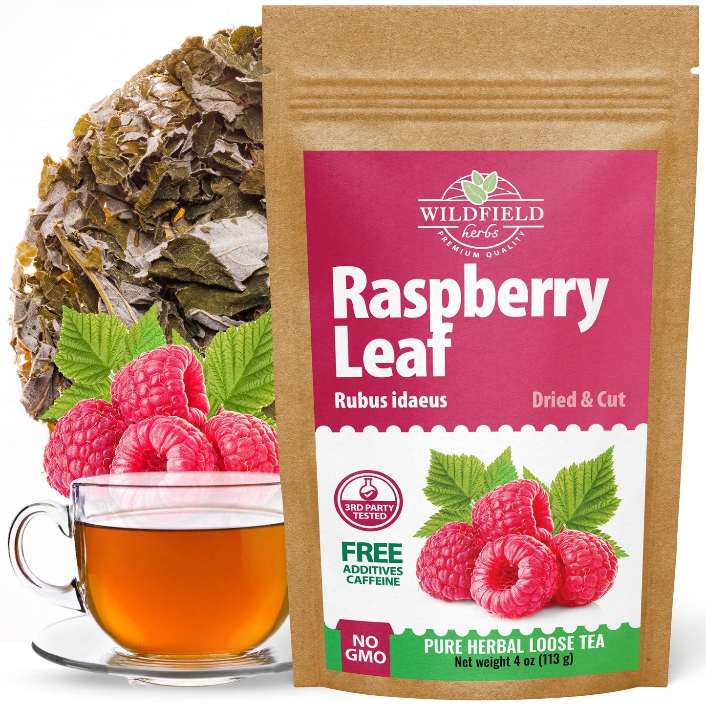 4 Oz. Raspberry Leaf Tea Rasberry Leaf Herbs (Rubus Idaeus Folium) - 113G Rasberry Leave Tea Hojas De Frambuesa
