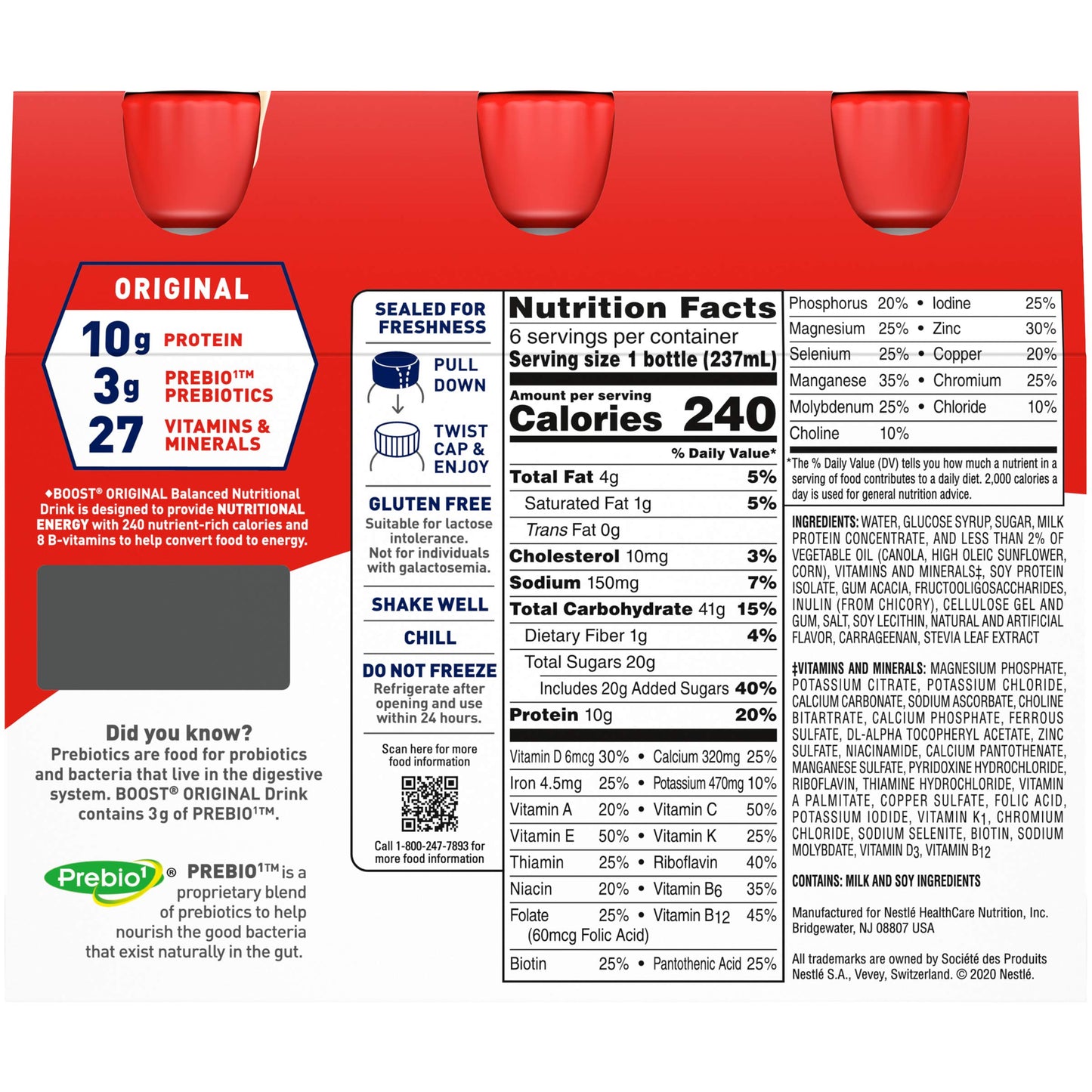 BOOST Original Ready to Drink Nutritional Drink, Very Vanilla, 8 Fl Oz (Pack of 6)
