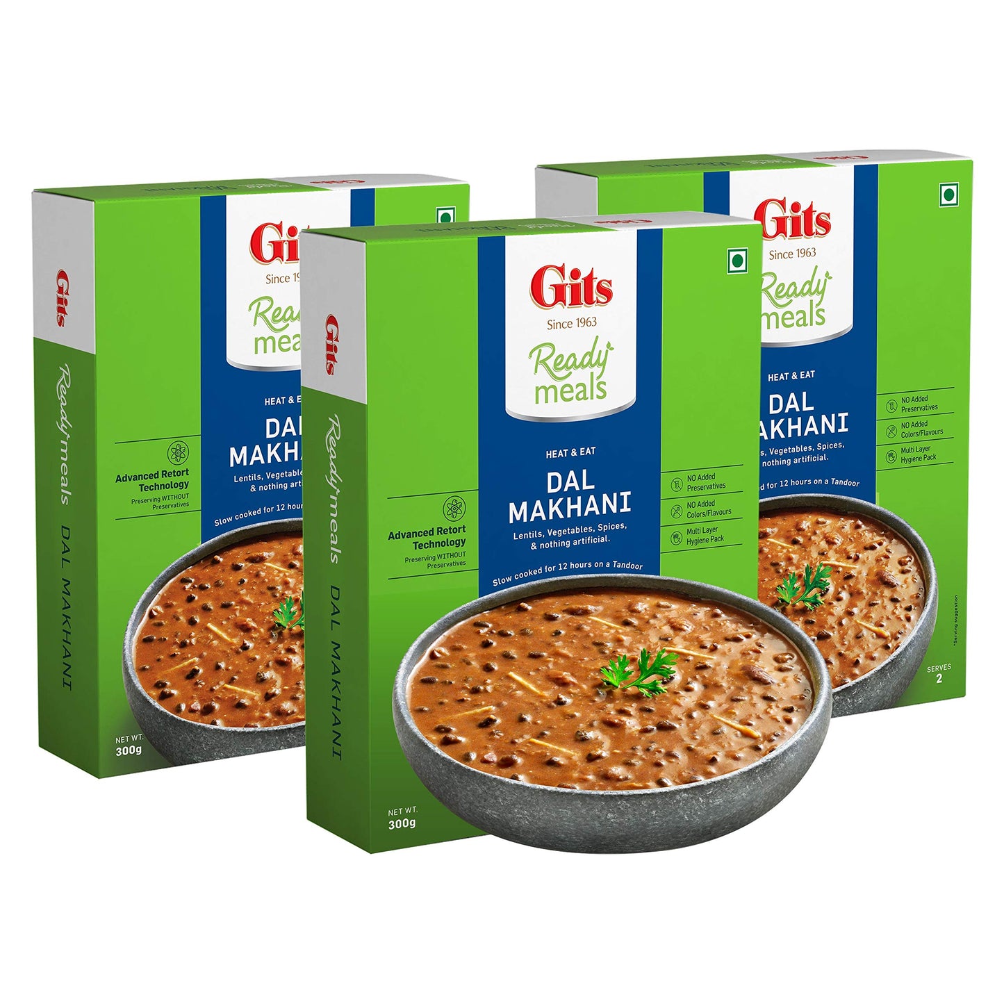 Gits Ready To Eat Dal Makhani 900G (Pack Of 3 X 300G Each)