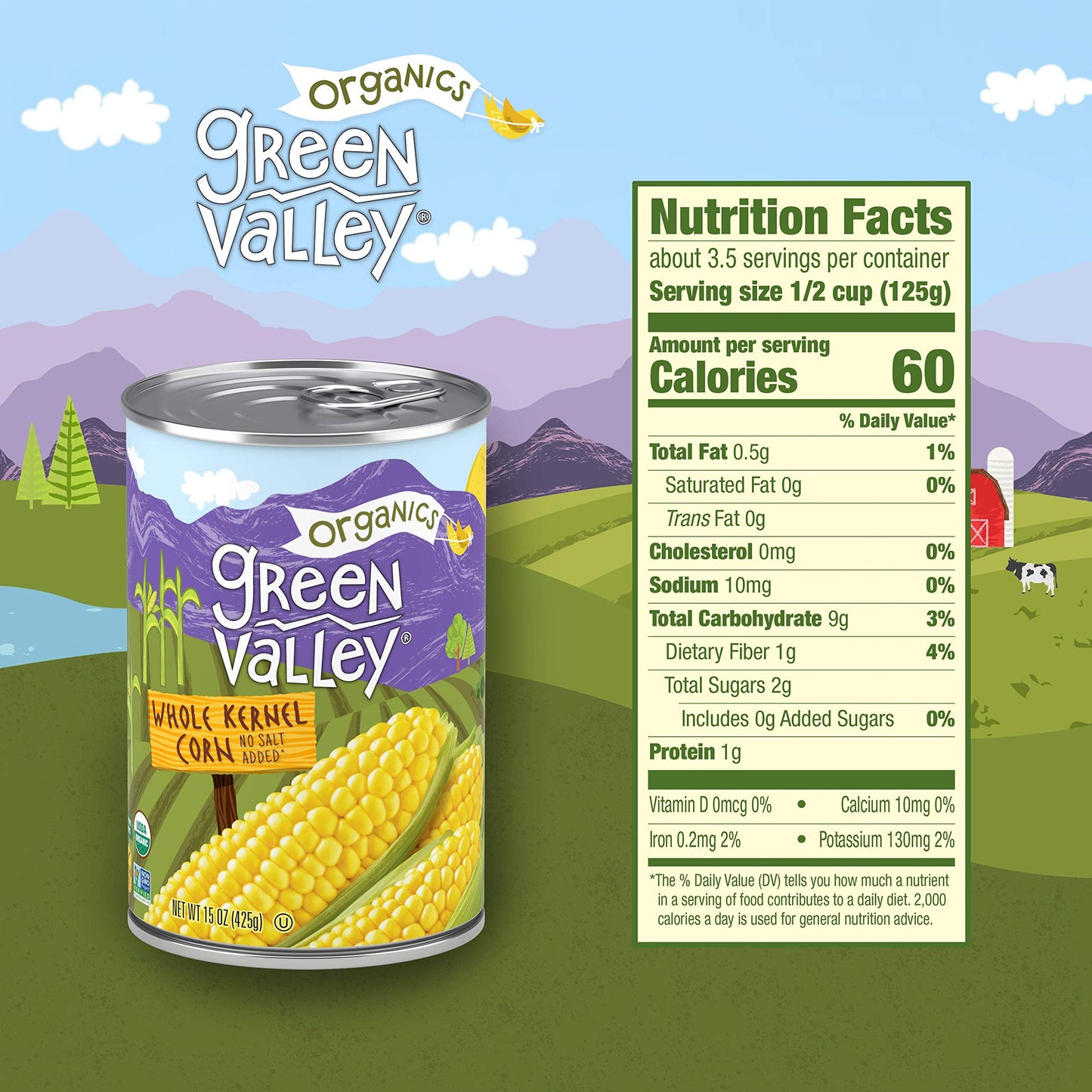 Green Valley Organics Whole Kernel Corn | Certified Organic | Non-GMO Project Verified | 100% Supersweet Variety Corn | Deliciou