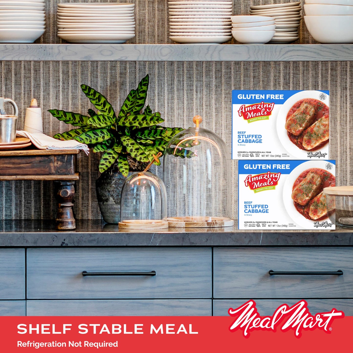 Kosher For Passover Ready Meals - Beef Stuffed Cabbage Rolls In Gravy, Mre Meat Meals Ready To Eat, Gluten Free Food (1 Pack) Pr
