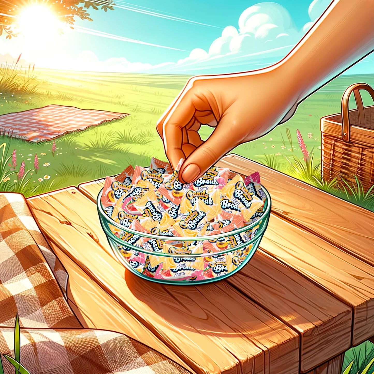 Candy Break Fruit And Cream Candy - 2.2 Pounds Share Size Bag Center Filled Hard Candy - Strawberry, Banana, Peach Flavored Vari