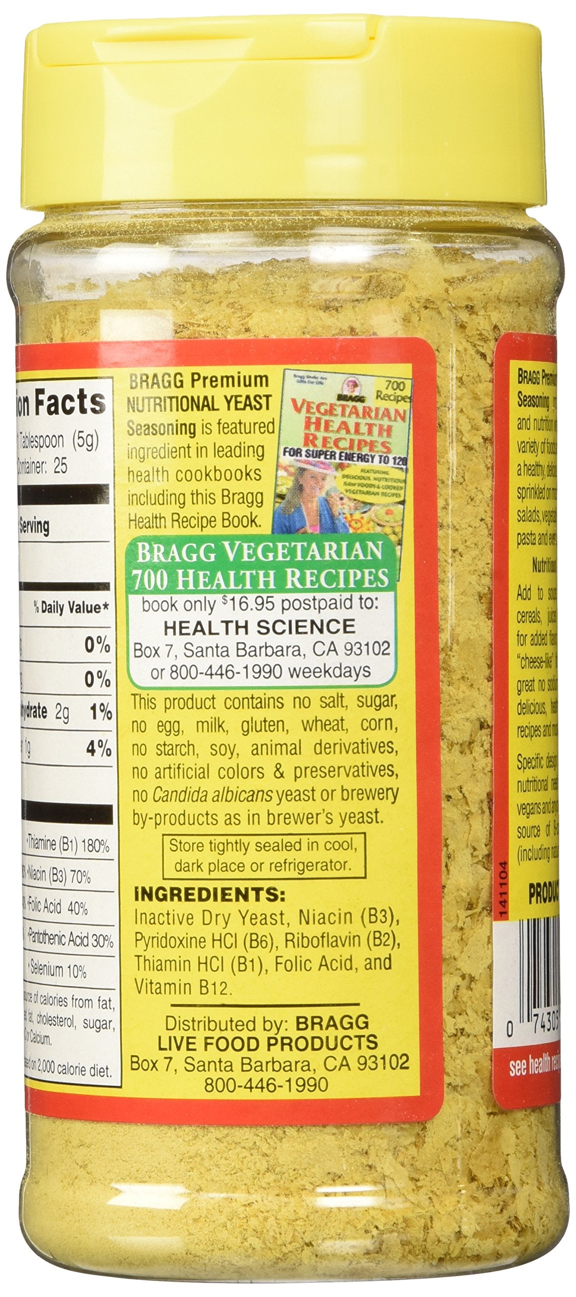 Bragg Nutritional Yeast Seasoning, 4.5 Oz (Pack Of 3)