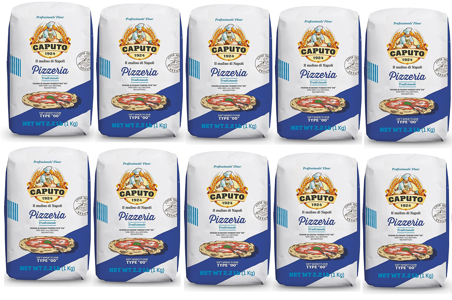 Antimo Caputo Pizzeria Blue 00 Italian Flour, Original, 2.2 Pound (Pack Of 10)
