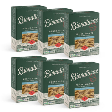 Bionaturae Penne Rigate Gluten-Free Pasta | Rice And Lentil Penne Rigate Pasta | Non-Gmo | Lower Carb | Kosher | Usda Certified