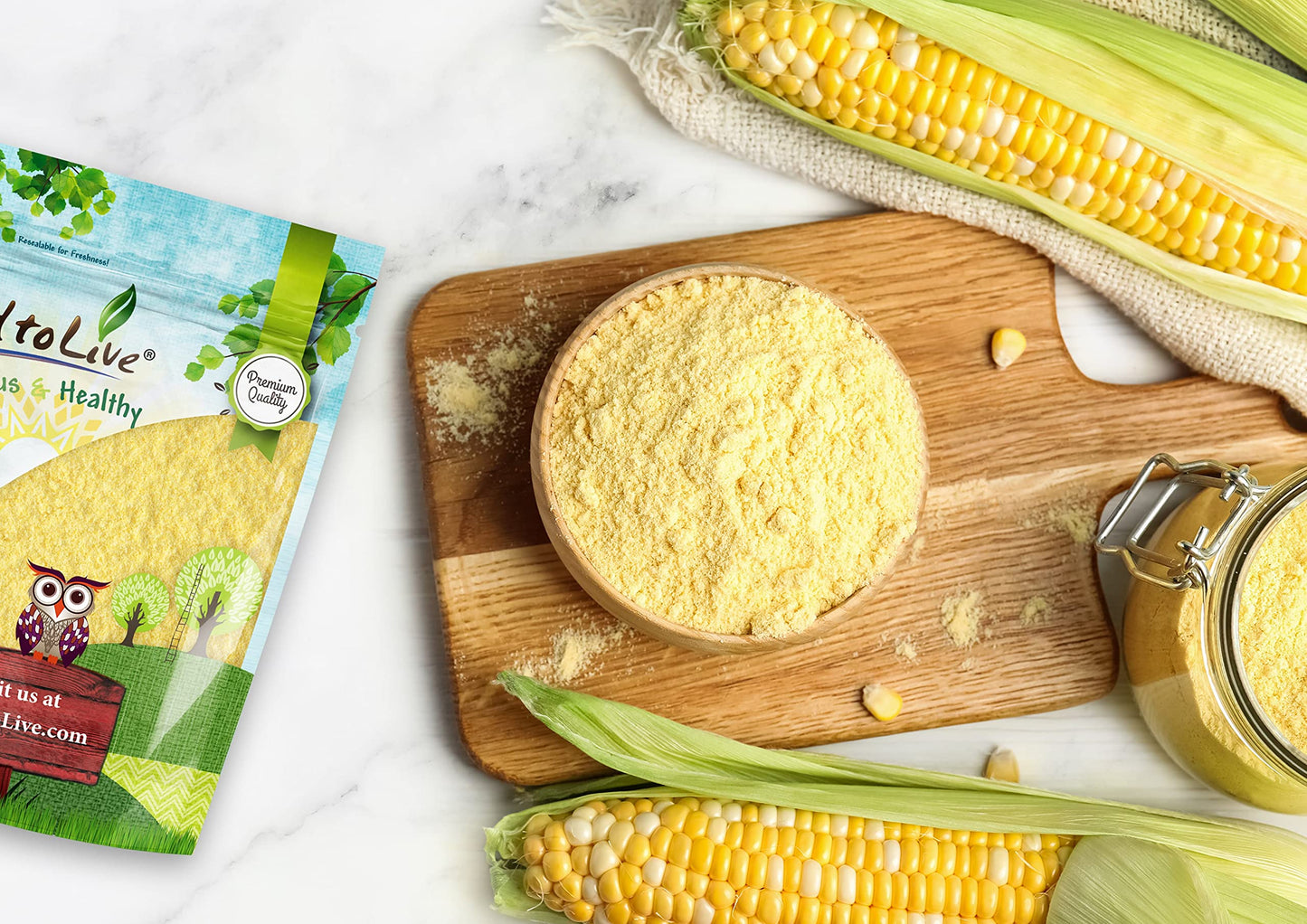 Food To Live Corn Flour, 2.5 Pounds - Made From Whole Grain, Finely Ground Meal, Vegan, Kosher, Bulk, Great For Cooking And Baki