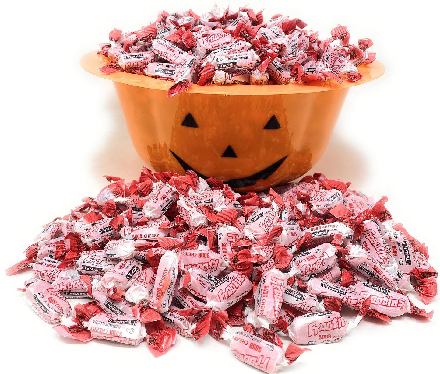 Halloween Bulk Sour Cherry Flavor Tootsie Roll Frooties Chewy Red American Taffies Candy Individually Wrapped In Resealable Asso
