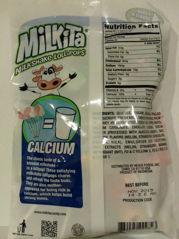 Unican Milkita Assorted Milk Lollipop 15 Pcs 6.08 Oz