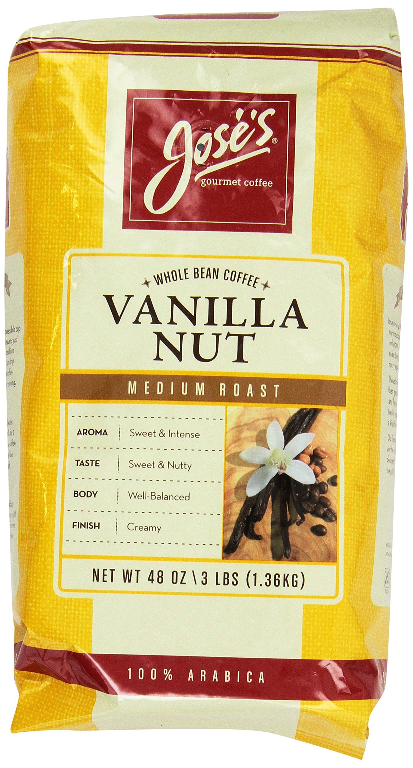 Jose'S Whole Bean Coffee Vanilla Nut 3 Lbs