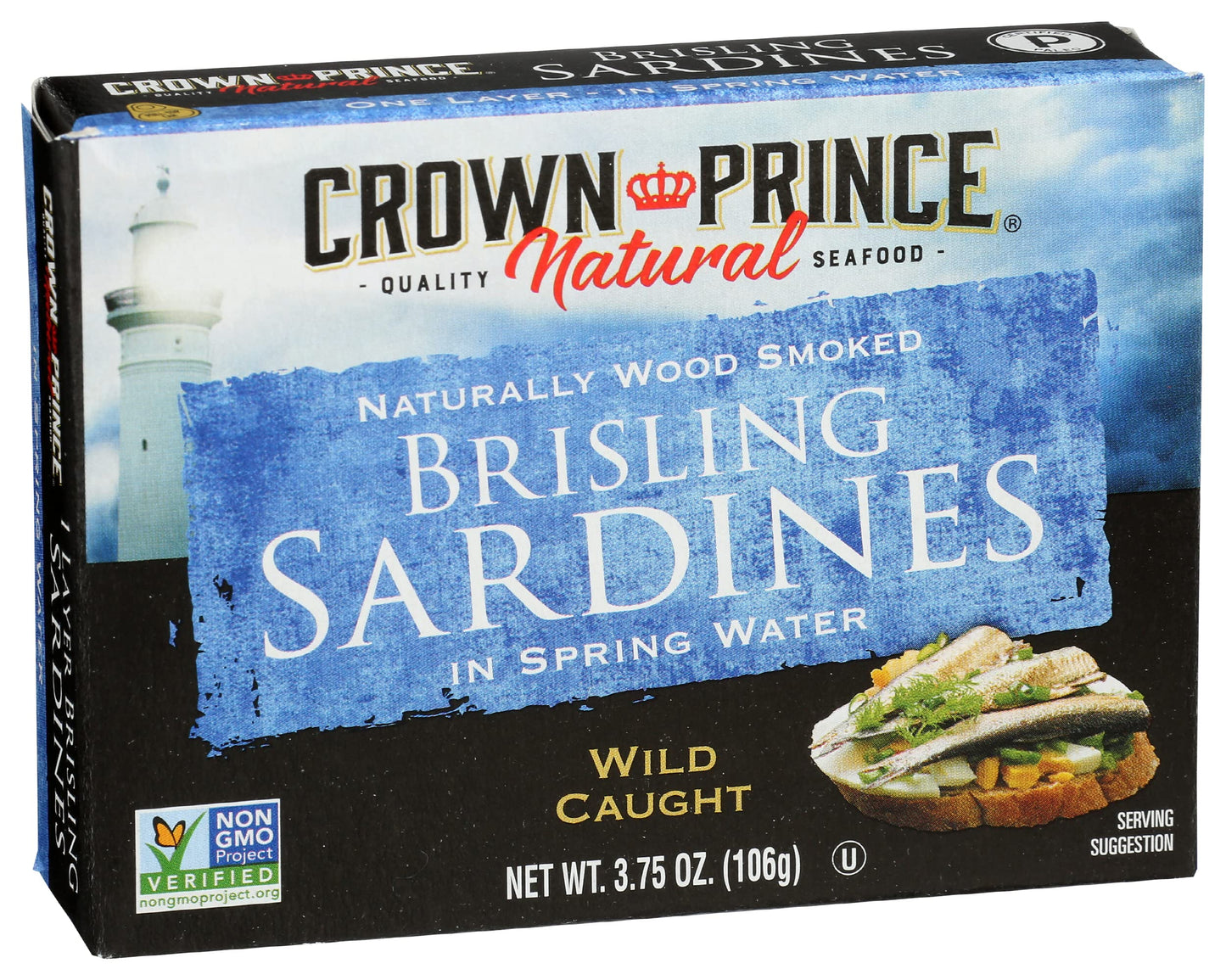Crown Prince Brisling Sardines in Water, 3.75 oz - Pack of 1
