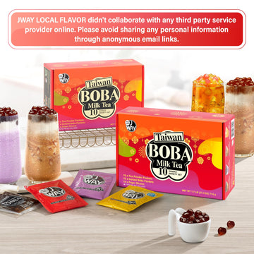 J Way Instant Boba Bubble Pearl Variety Milk Tea Fruity Tea Kit With Authentic Brown Sugar Caramel Fruity Tapioca Boba, Ready In