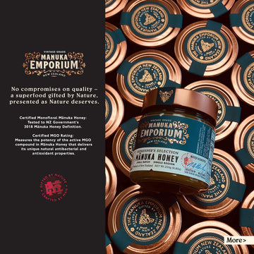 Manuka Emporium Extra High Potency Raw New Zealand Manuka Honey Packets Mgo829+ (Umf 20+ Equiv.) 24 X 0.18Oz Individual Snaps |
