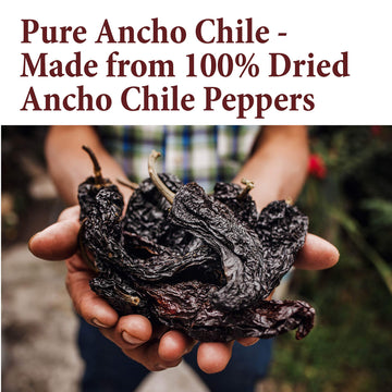 The Spice Way Premium Ancho Chile - Pure Chili Powder (4 Oz) Made From Pure Dried Peppers With No Additives, No Agents. Resealab