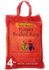 Asian Kitchen Ponni Boiled Rice 4-Pound Bag, 4Lbs (1.81Kg) Short Grain Par Boiled Rice ~ All Natural | Gluten Friendly | Vegan | Indian Origin | Export Quality