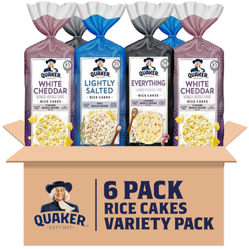 Quaker Large Rice Cakes, 3 Flavor Topper Variety Pack, Pack Of 6