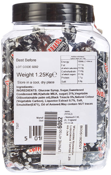 Walkers Liquorice Toffee 1.25Kg Jar